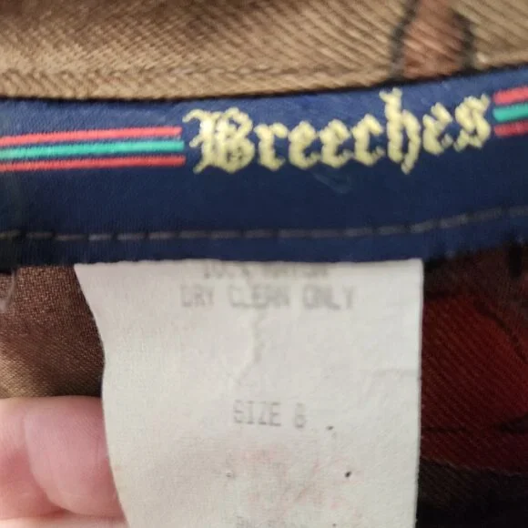 Breeches Vintage Women's Long Sleeve Brown Equestrian Riding Horse Top- Size 8 - Picture 3 of 7